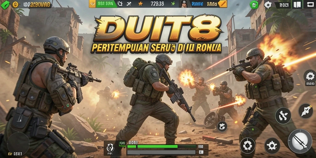 Screenshot gameplay seru di pertempuran Battle Royale DUIT8