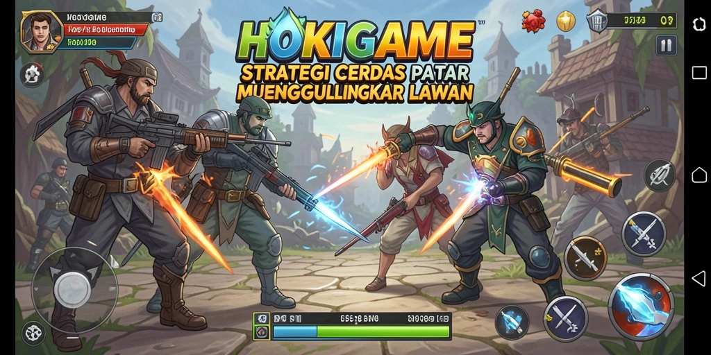 Tampilan gameplay menarik dalam HOKIGAME dengan suasana pertempuran strategis.