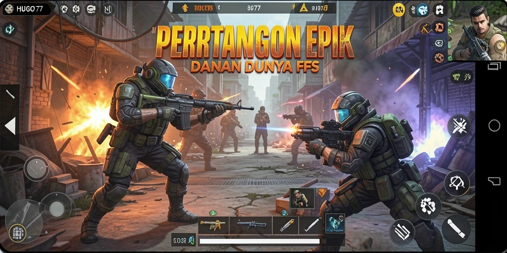 Tampilan gameplay HUGO77 yang mendebarkan dan penuh aksi.