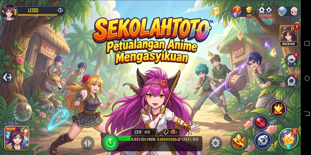 Menampilkan gameplay seru dalam dunia anime yang penuh warna.
