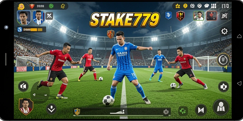 Gameplay STAKE779 yang seru di lapangan sepak bola.